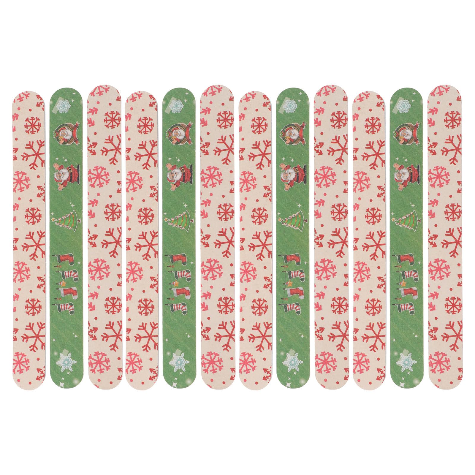 12 Stück Weihnachtsnagelfeilen Emery Board Nagelfeilen für Damen Frauen Nail Art Design Nagelpflege Zuhause Zufälliger Stil
