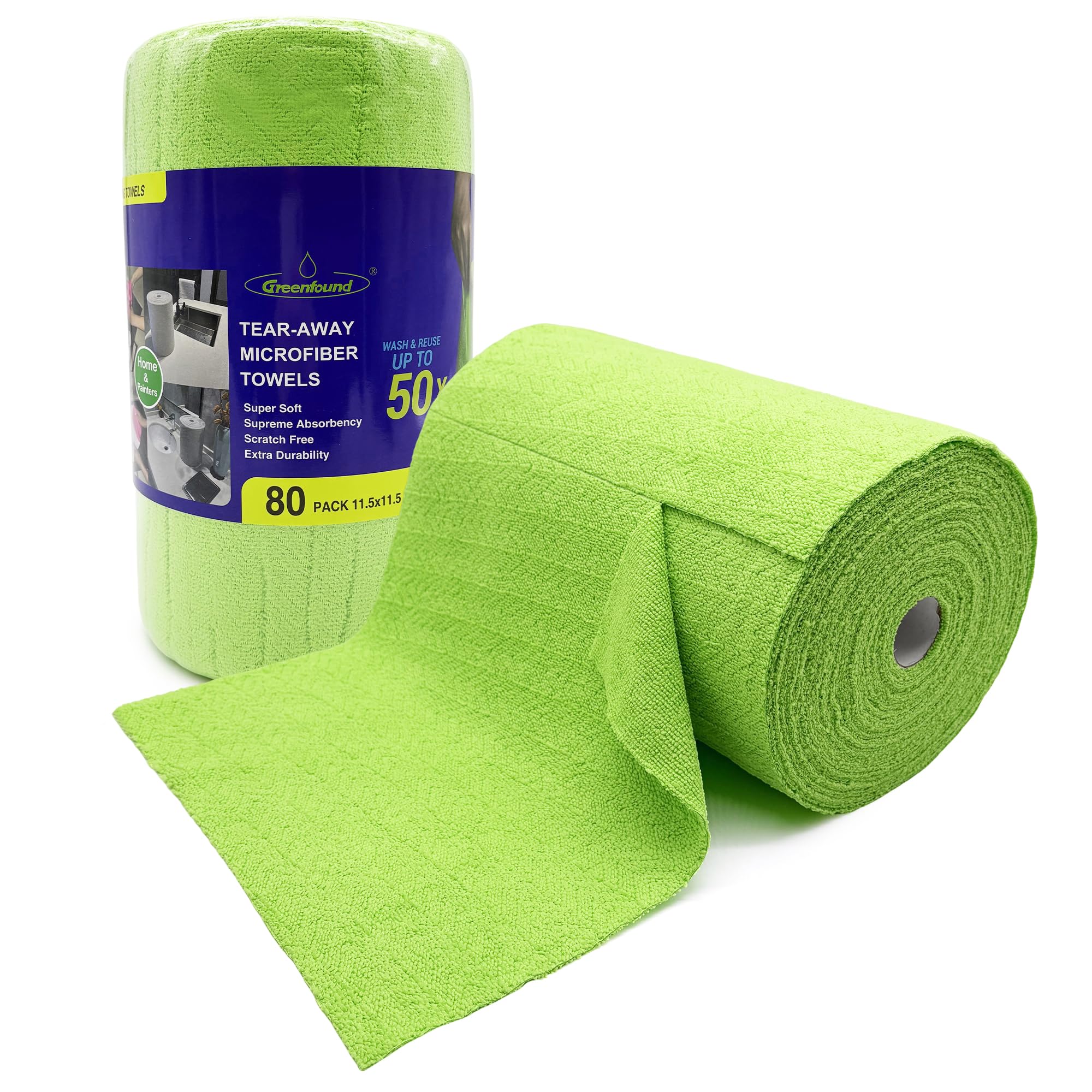 Greenfound Microfiber Cleaning Cloth Roll