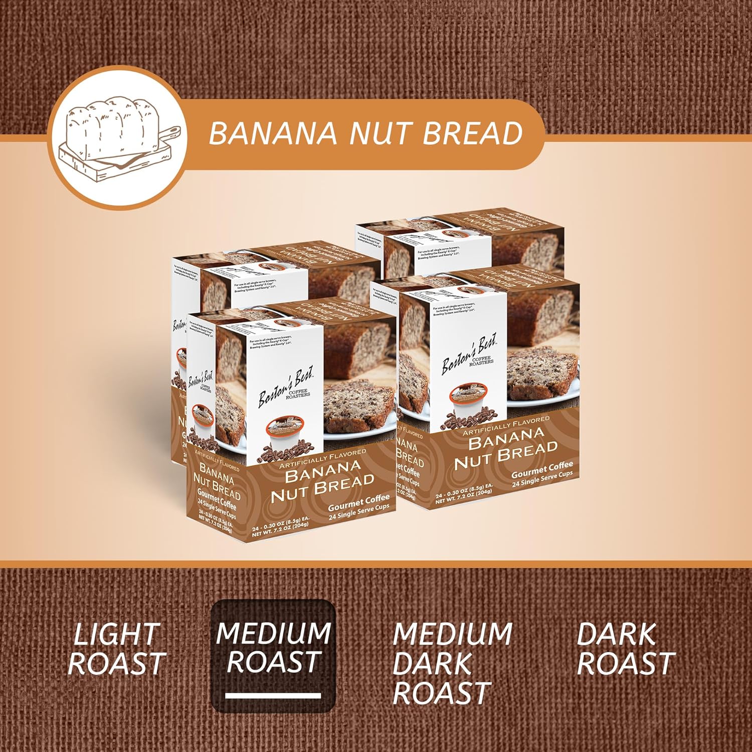 Boston’s Best - Banana Nut Bread Flavored Delicious Gourmet Coffee Compatible with Keurig Coffee Maker, 24 Count (Pack of 4) - Image 3
