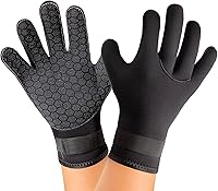 Yakevo 3mm Neoprene Wetsuit Gloves with Wrist Strap - Warm Grip for Diving, Snorkeling, Surfing, Kayaking - Unisex