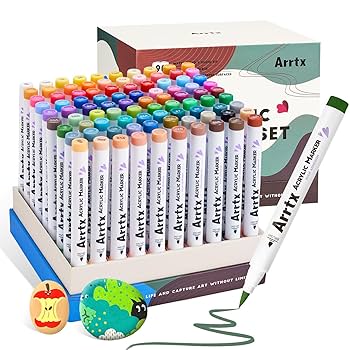 オーダーペイント　水彩画　エビネ Amazon | Arrtx 90色 ペイントマーカー ペイントペン アクリル