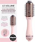 L'ANGE HAIR Le Volume Brosse Sèche-Cheveux 2-en-1 en Titane Rose | Brosse Sèche-Cheveux à Air Chaud de 75 MM en Un avec Baril Ovale | Styler pour Résultats Lisses et Sans Frisottis pour Tous Types de Cheveux