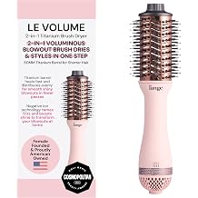 L'ANGE HAIR Le Volume 2-in-1 Titanium Blow Dryer Brush | Frizz Control Blowout Hair Dryer Brush for Drying and Styling | Volumizing Hot Air Styler for All Hairstyles | Oval Barrel | Blush - 60mm