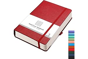 AHGXG Lined Journal Notebook - Leather Hardcover Red Journal for Women Men