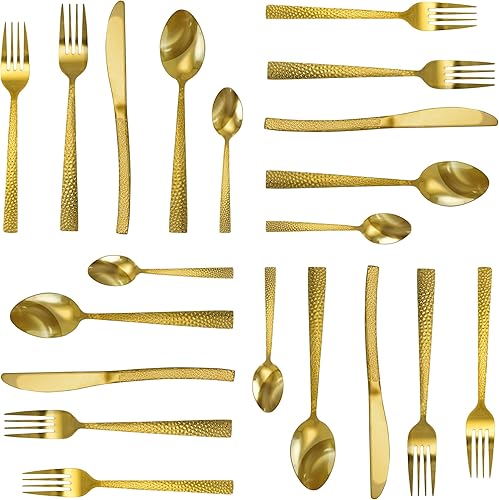 Vista 16 de MegaChef Baily - Juego de cubiertos de acero inoxidable para 4 pulgadas, 20 piezas, color negro