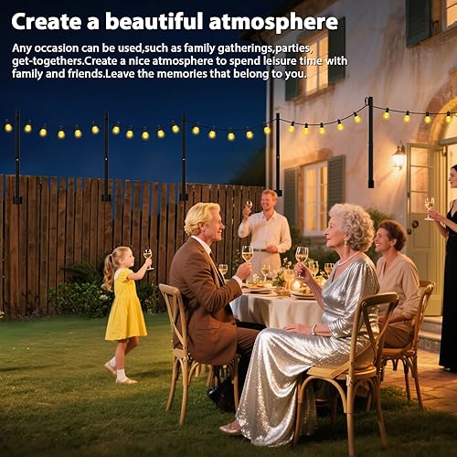 Miniatura 23 de AILBTON Paquete de 4 postes de luz de suspensión para exteriores para colgar luces exteriores, con clip y soporte, soporte de montaje de poste