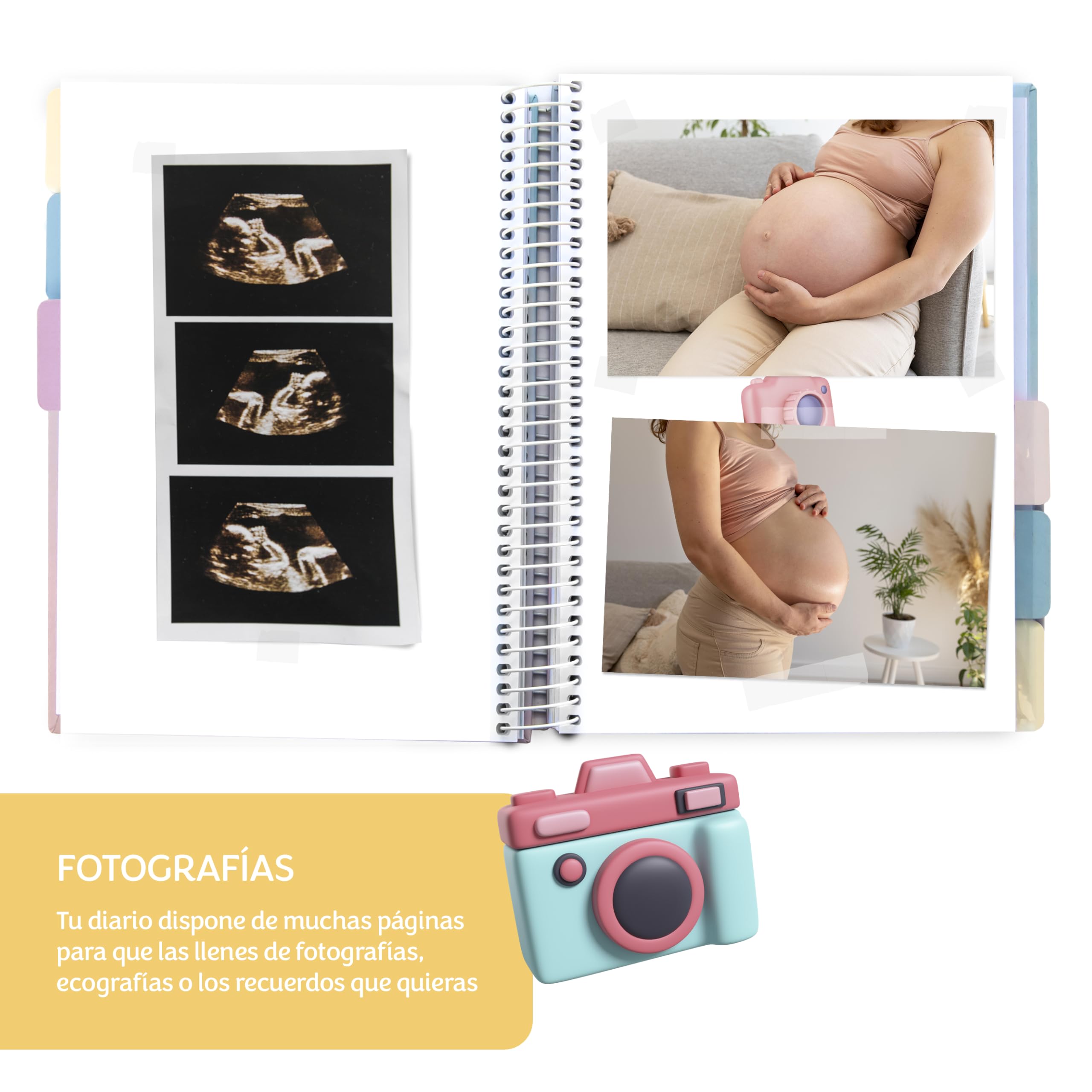 Diario Embarazo, Libro Embarazo, Mas de 160 páginas, Regalos Embarazadas Originales, Album Embarazo, Diario de Embarazo, Regalos para Embarazadas