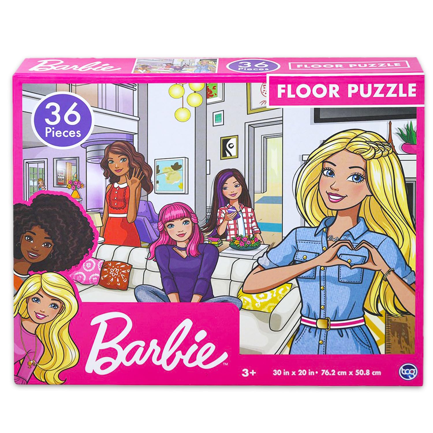 Barbie Bodenpuzzle für Mädchen – Bündel mit 36 Teilen Barbie und Freunden, Bodenpuzzle plus Aufklebern, mehr | Barbie Spielzeug und Spiele für Kleinkinder, Kinder
