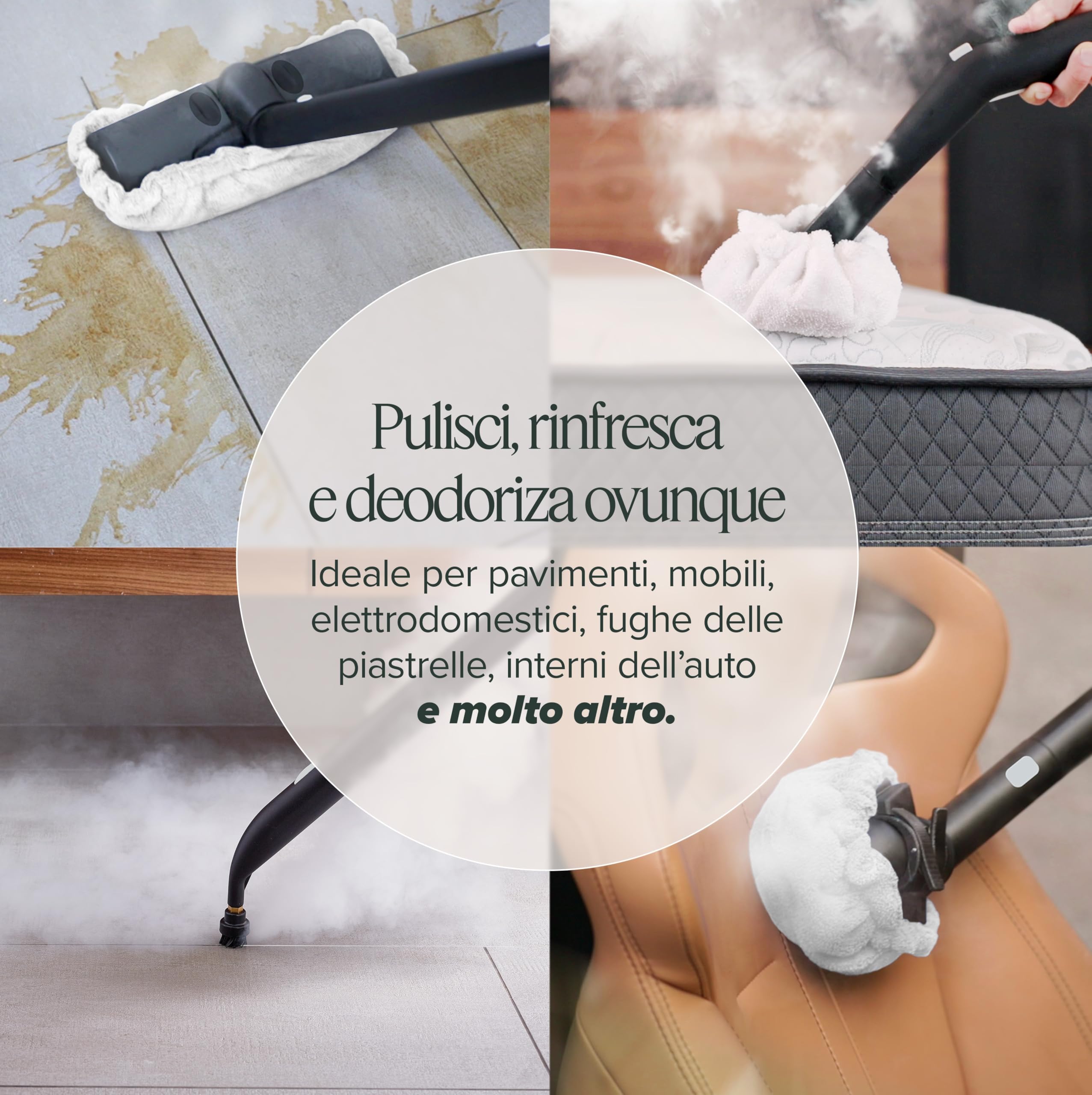Dupray Neat Pulitore a vapore con Kit 17 Accessori – potente pulitore a vapore multifunzione per casa, pavimenti, fughe, piastrelle, materassi, mobili, finestre, auto e altro