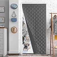 Vista 35 de NICETOWN Cortina de puerta con aislamiento térmico para interiores y exteriores, bloqueador de corrientes de aire de 26 x 78 pulgadas de grosor