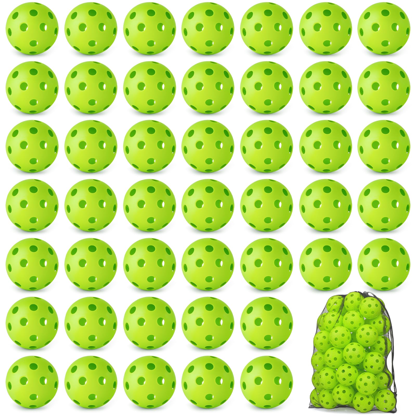 Coopay 12/50/100 Pack Plastic Baseballs Practice Training Balls Lightweight Hollow Softballs with a Drawstring Bag for Hitting Pitching Batting Training Indoor Outdoor Sport