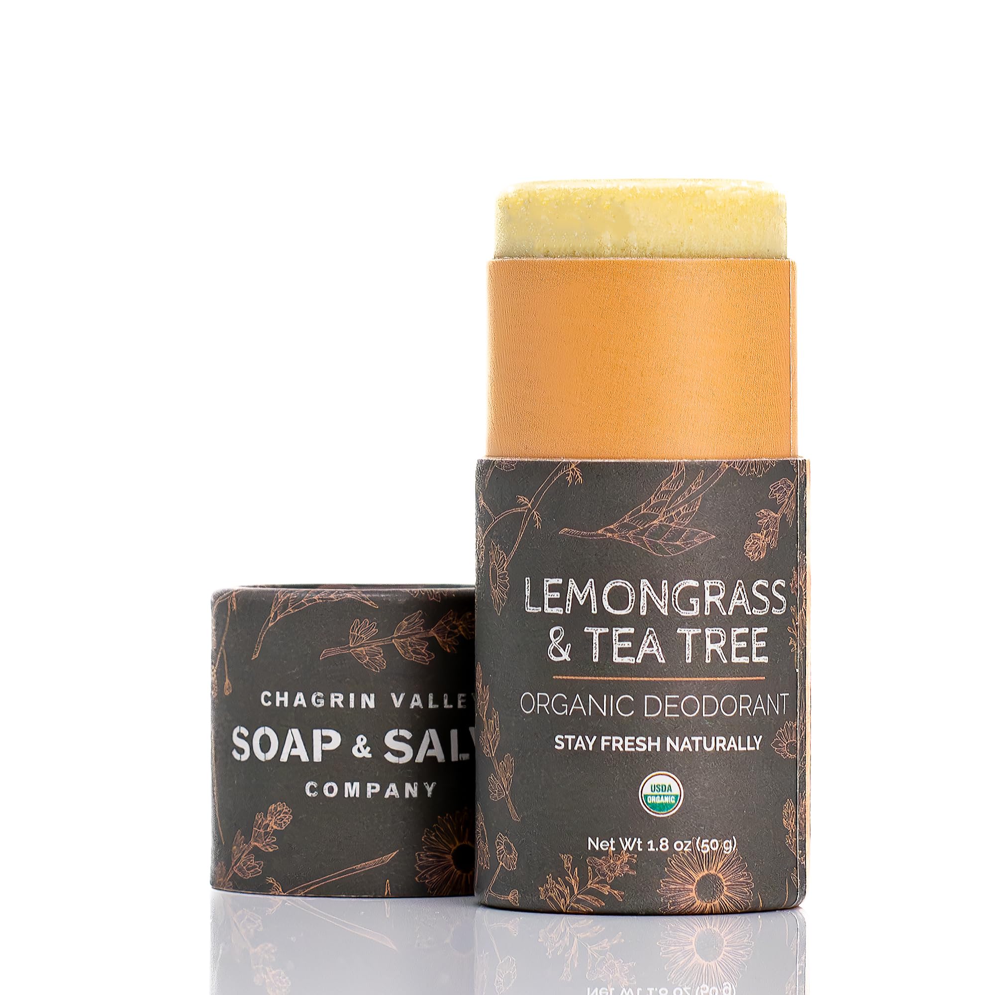 Organic Natural Deodorant Stick, Chagrin Valley Soap & Salve (Lemongrass & Tea Tree)