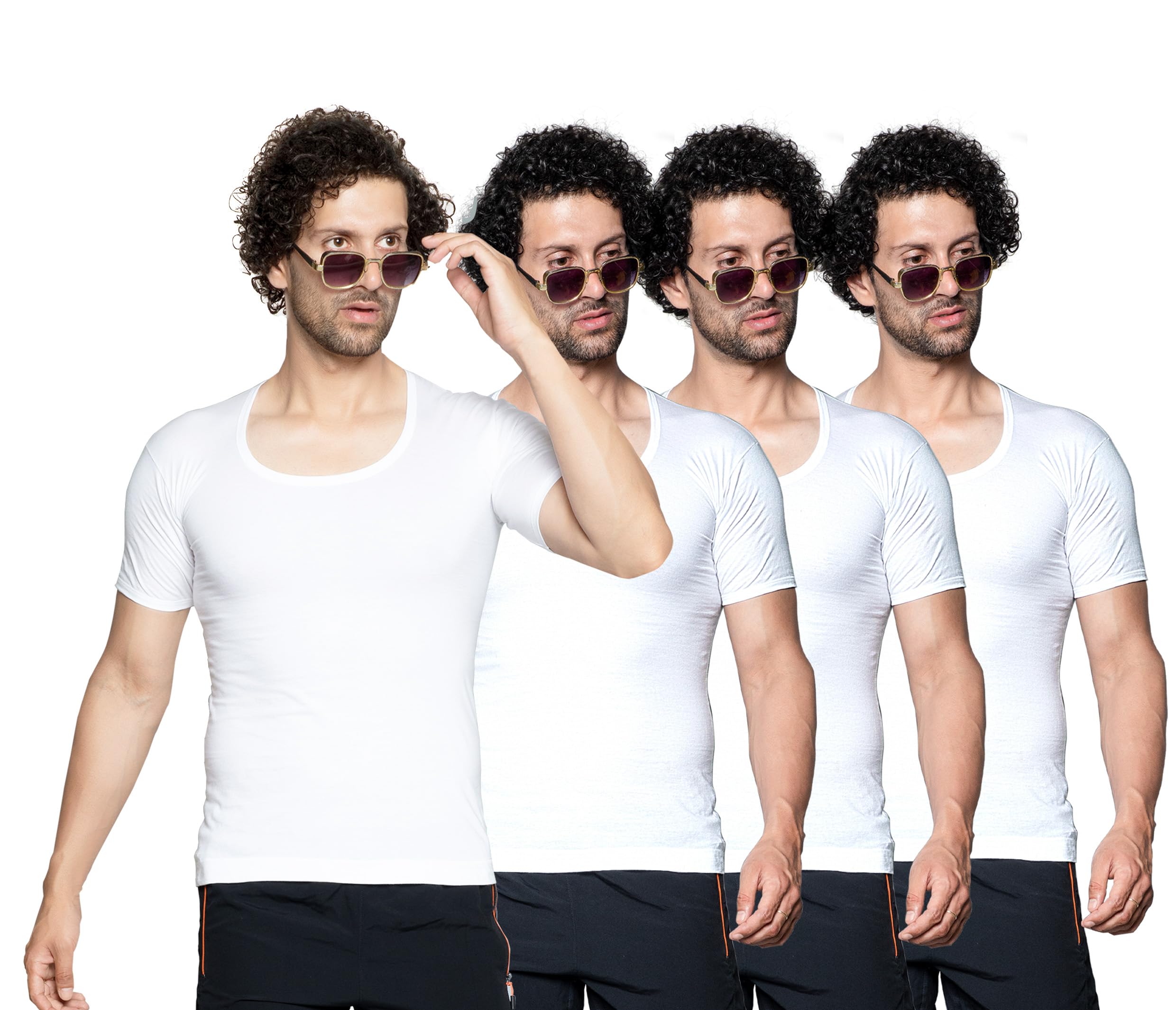 essa Men's Cotton Vest in Classic White | Slim Fit Bundle (4 Pieces) Innerwear for Everyday Elegance-picture-14