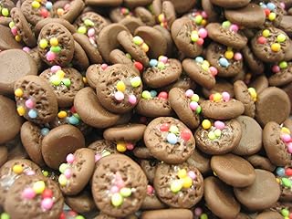 Dollhouse Miniatures Food Lot 20 Loose Chocolate Rainbow Chip Cookie 12475