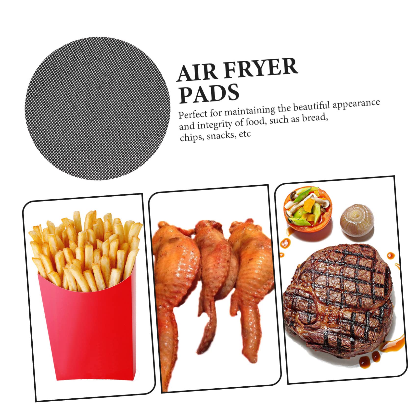 TOPBATHY 12 Stück Heißluftfritteusen Pad Heißluftfritteusen Zubehör Mikrowellen Luftfritteusen Backeinlagen Wiederverwendbare Unterlage Für Heißluftfritteuse Rechteckige
