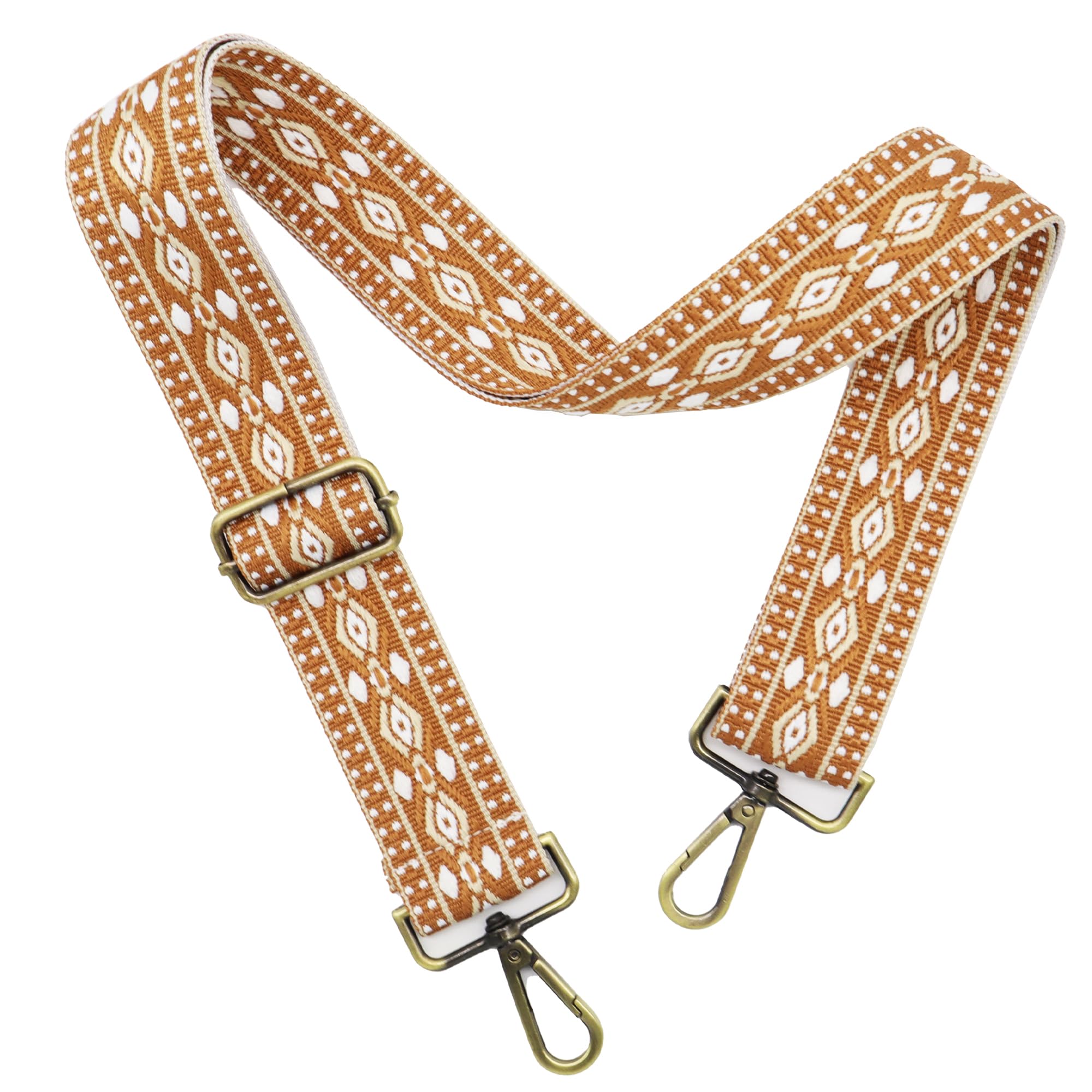 LEMEDE Purse Strap Adjustable Replacement Crossbody Bag Straps Retro Jacquard Embroidery Shoulder Straps for Shoulder Bag