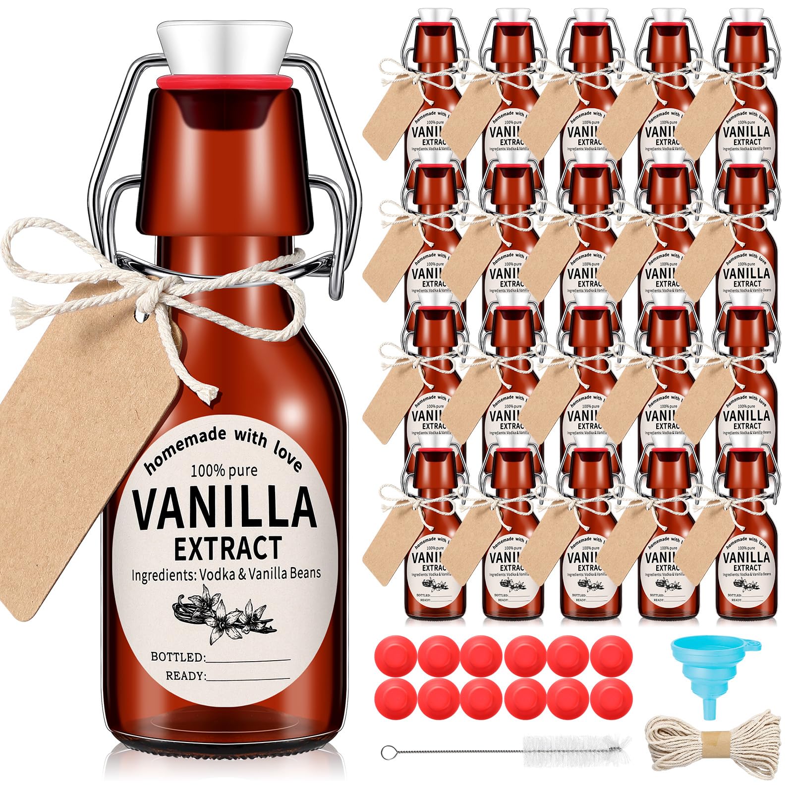 Vesici 8-Pack Swing Top Glass Bottles