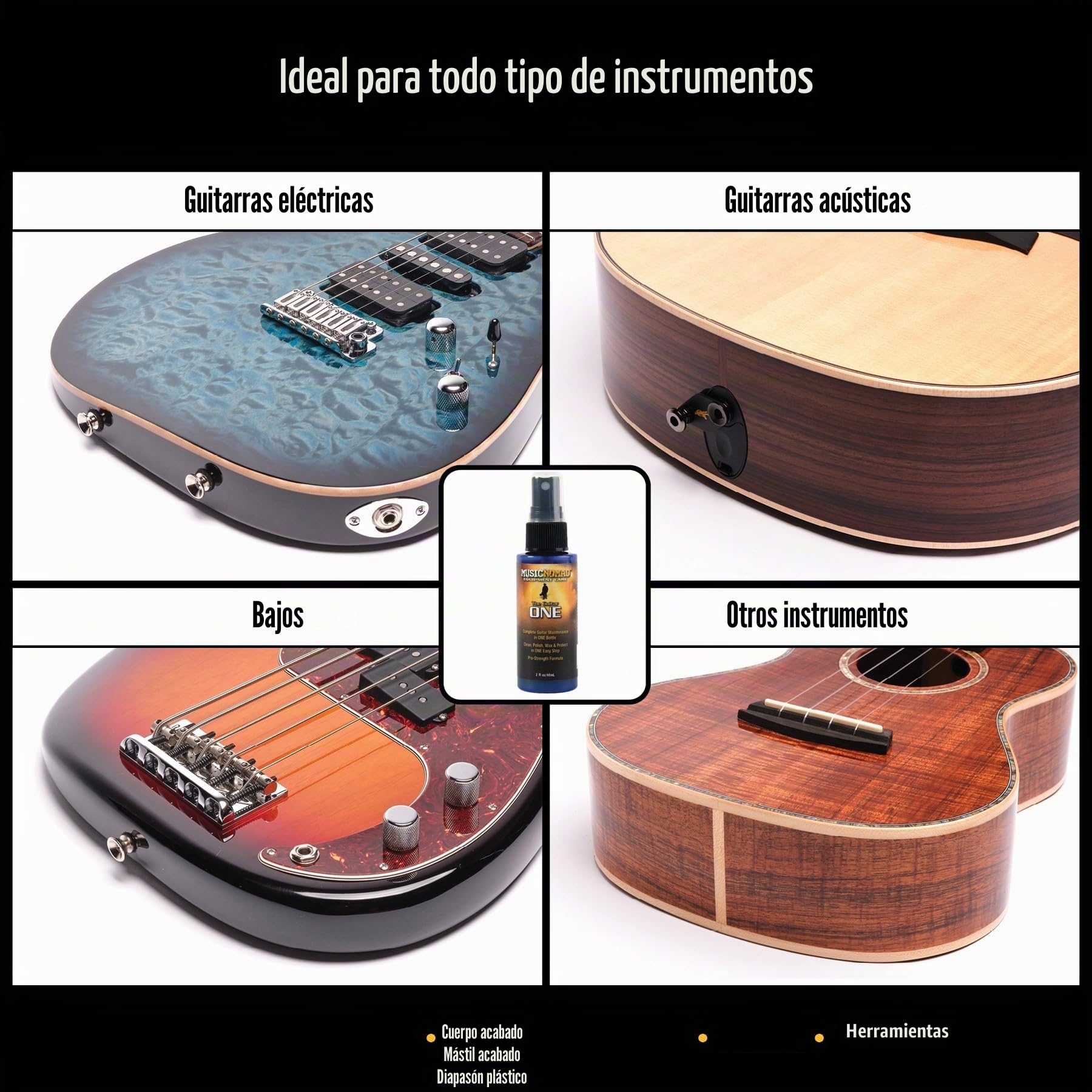MusicNomad MN140 Premium Guitar Care - Juego de 3 piezas