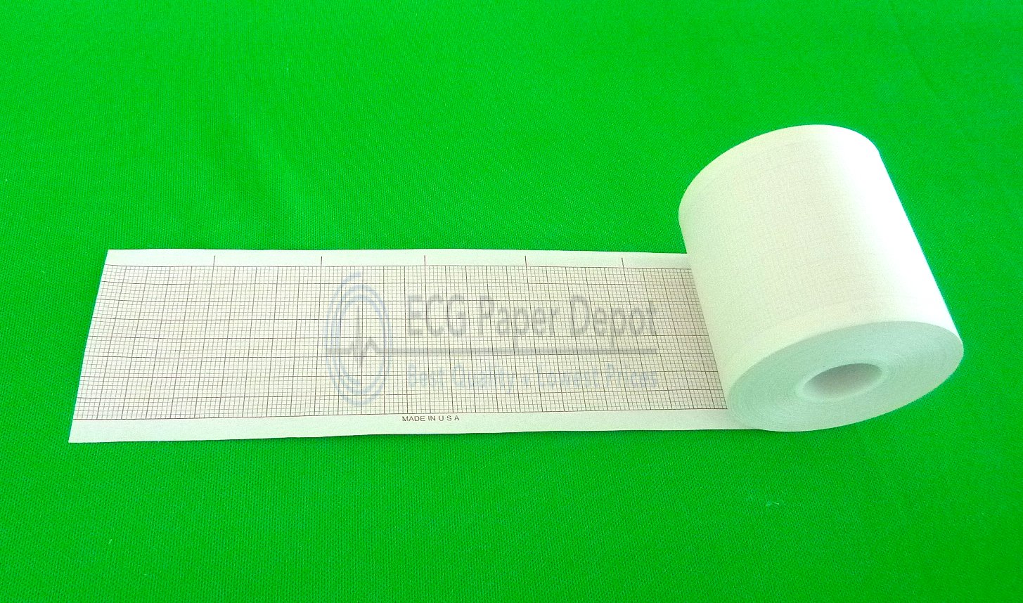Generic 007940 Medical Cardiology Recording Chart Paper, 30 Rolls Per Case, Size 50mm x 100', Grid Color Red