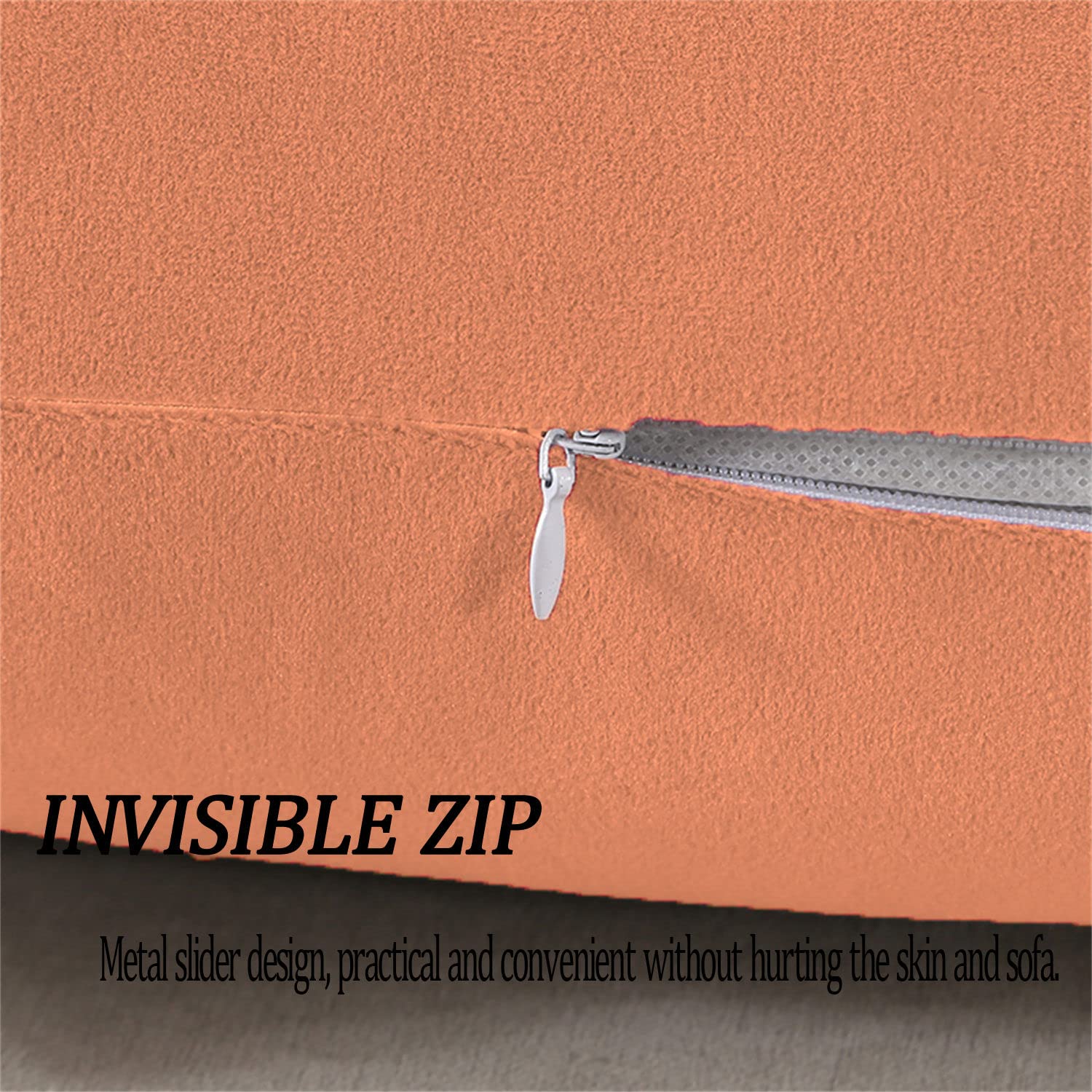 Federe Cuscini Velluto Copricuscini Quadrate Federe Cuscini, per Arredo Moderno Letto e Sedia (Rosa Nudo,50 * 50cm(Set di 4))