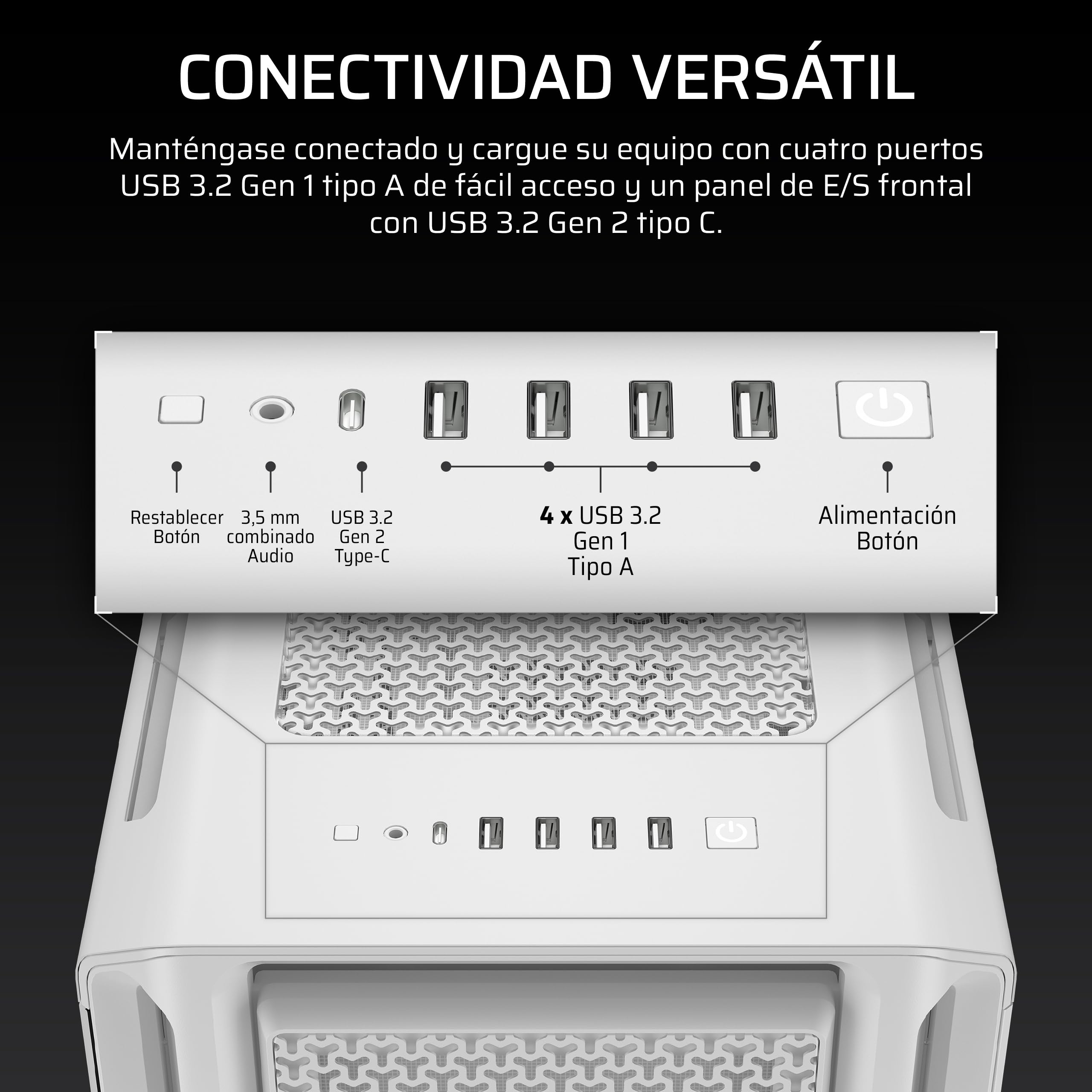CORSAIR 5000T Caja Mid–Tower ATX para PC – Paneles de Flujo de Aire Frontales y en el Techo extraíbles, Interior Espacioso, ASUS BTF, MSI Project Zero, Gigabyte Project Stealth – Blanco