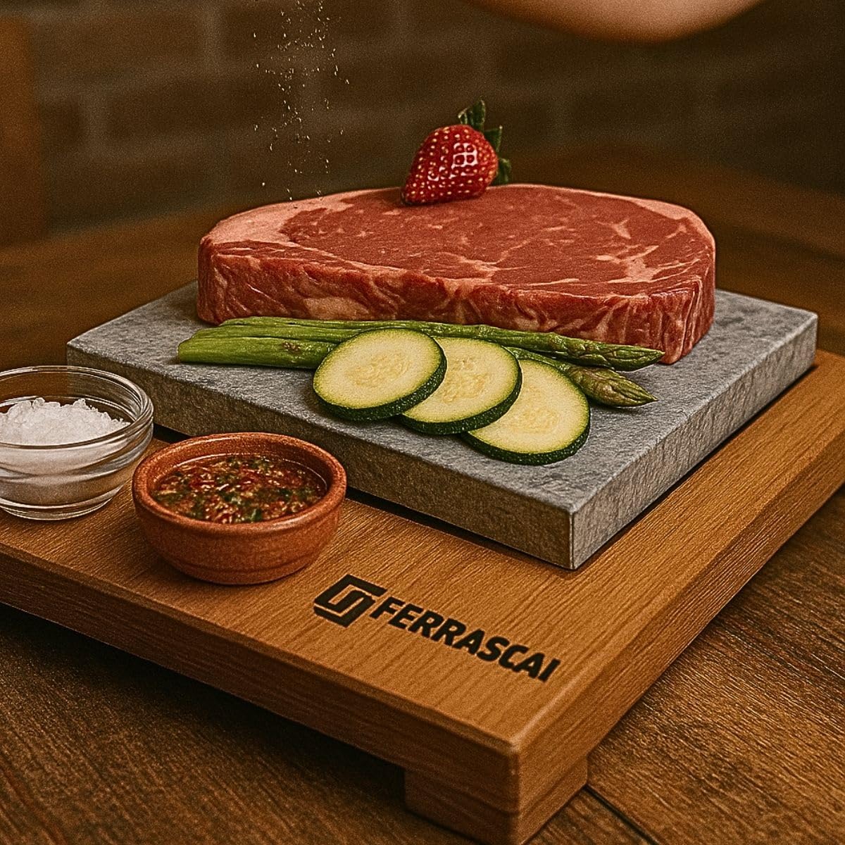 Promo Lot de 4 pierres à viande personnalisées 20 x 20 cm