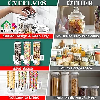 Wall-Mounted Cereal Dispensers Sealed Moisture-Proof Insect-Proof Non