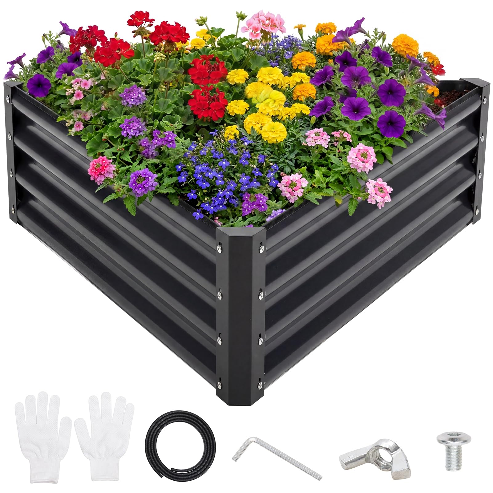 Warmiehom Metal Raised Garden Bed with Safety Edging, Triangled โ image 1