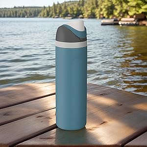 16oz Sports Water Bottle Insulated Stainless Steel Water Bottle with Straw for Sports, Travel, and School BPA-Free Blue