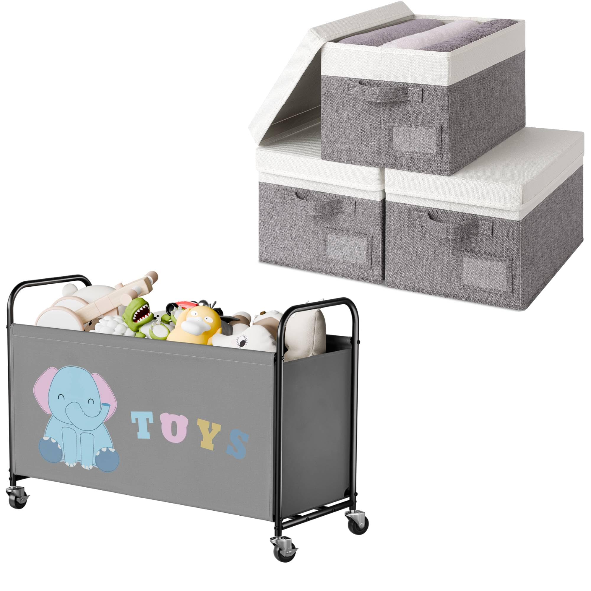 GRANNY SAYS Bündel aus Juguetero con ruedas und Cajas Tela Almacenaje