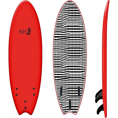 Rock-It 6' Albert Performance Fish Soft Top Surfboard Surf Board, Foam Surfboard, Kids Surfboard, Adult Surfboard, Tabla De Surf, Beginner Surfboard