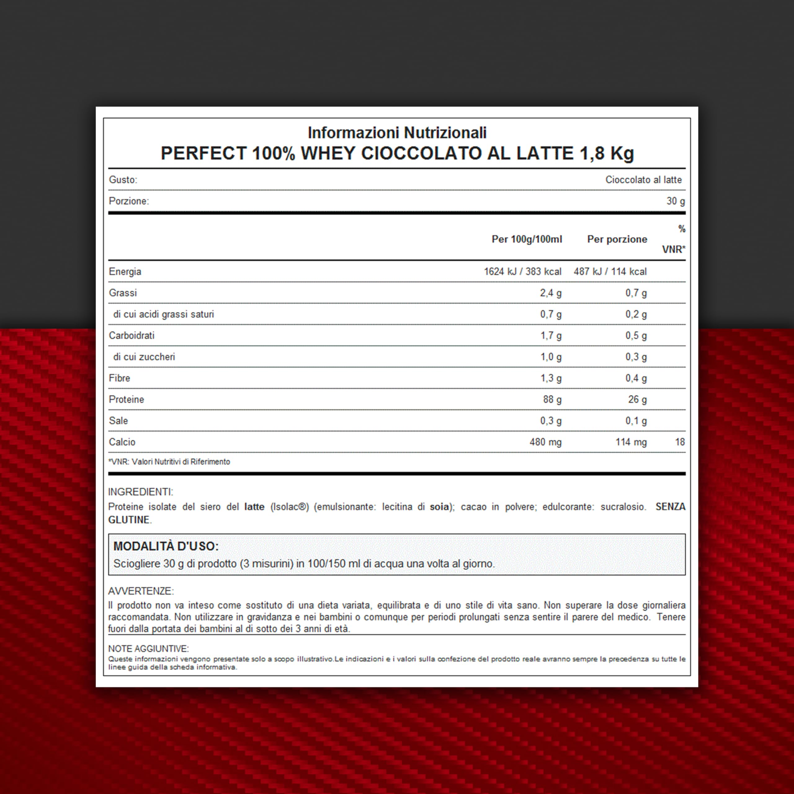WHY SPORT PERFECT 100% WHEY - Proteine Whey - Proteine Isolate - Proteine in Polvere con Aminoacidi Essenziali per la Massa Muscolare - Gusto Cioccolato al Latte - 1,8 Kg