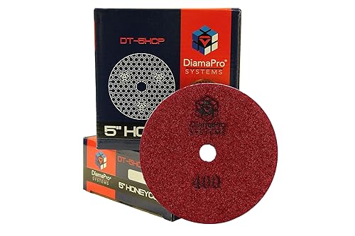 Miniatura 8 de DiamaPro Systems Almohadillas de pulido de panal de abeja de 5 pulgadas, húmedoseco, pulido de hormigón (grano 30)