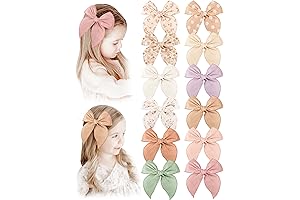 Fable Girls Hair Bows Linen and Cotton Hair Clips