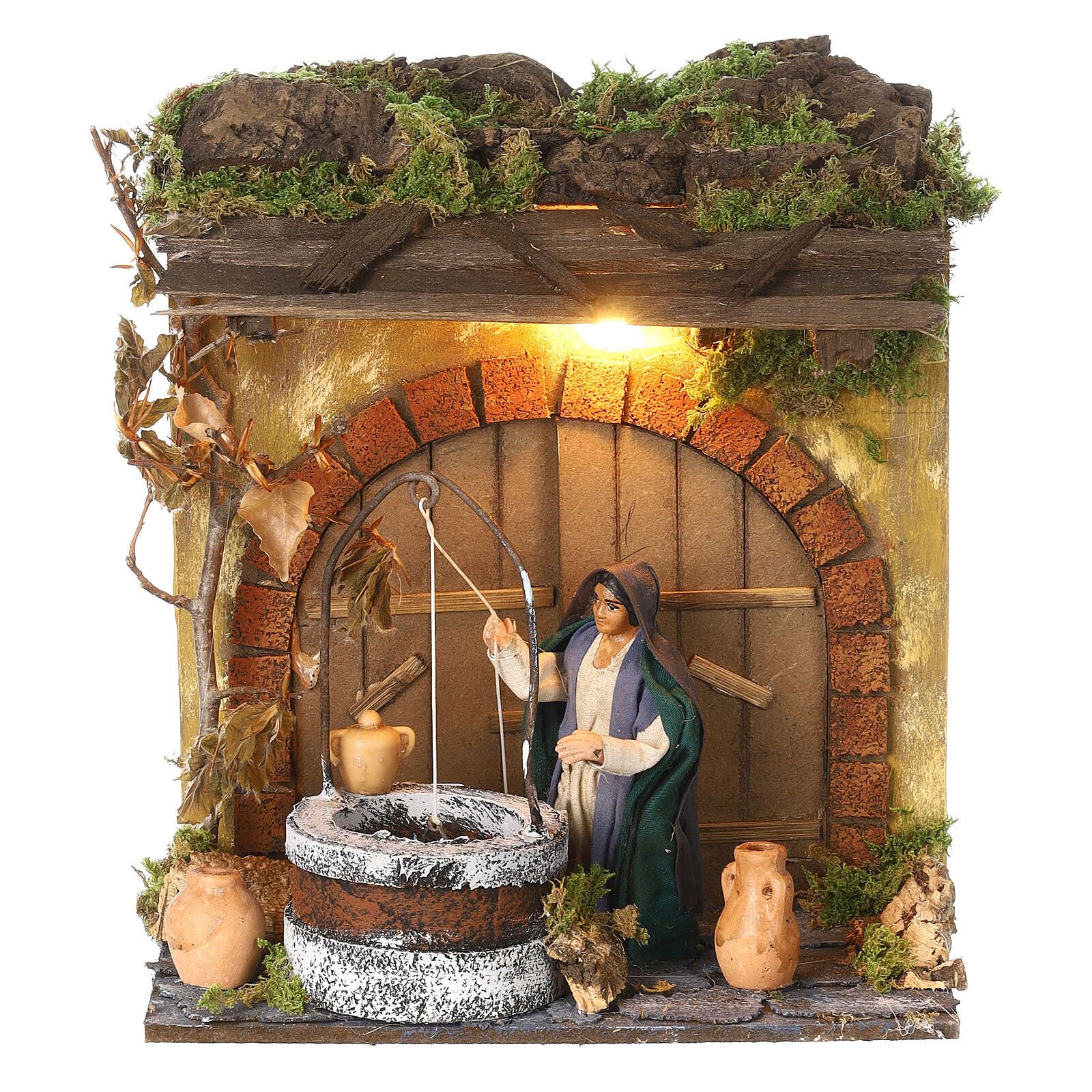 Holyart Crèche Napolitaine: Femme au puits 10 cm Mouvement crèche Naples