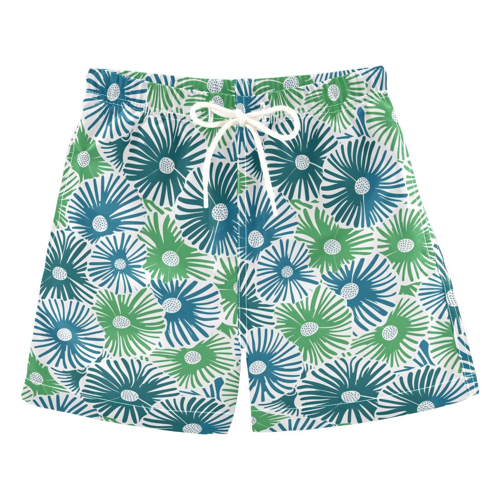 senya Stylized Flowers Boys Swim Trunks Toddler Shorts Swimwear Boardshorts