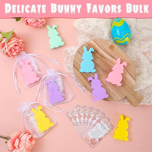 Miniatura 3 de Swiffen Juego de 50 juegos de jabón en forma de conejo de Pascua, regalo para mujer, cesta de Pascua, suministros de caza de huevos de Pascua,