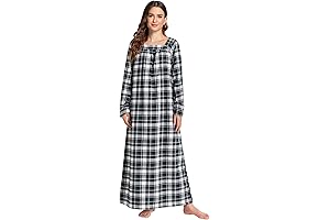 Relaxed Fit Cozy Cotton Flannel Nightgown for Plus Size Women
