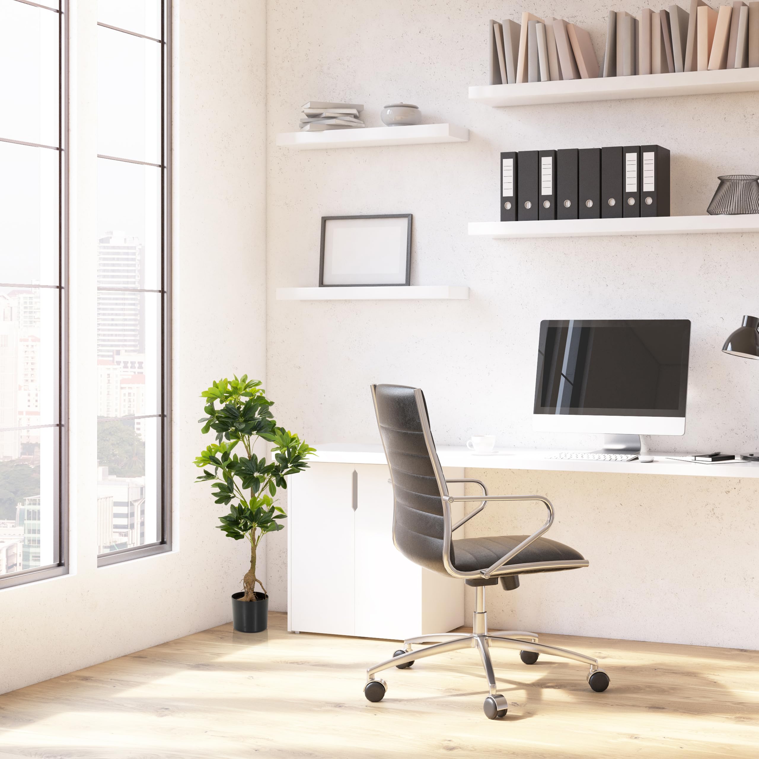 HJH Office 871015 Pianta artificiale SCHEFFLERA Aralia artificiale altezza 100 cm Pianta artificiale albero decorazione ambiente