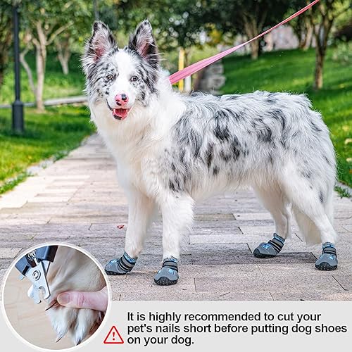 Miniatura 7 de BEAUTYZOO Zapatos para perros, botas y protectores de patas para perros pequeños, medianos y grandes, zapatos de agua reflectantes para perros,