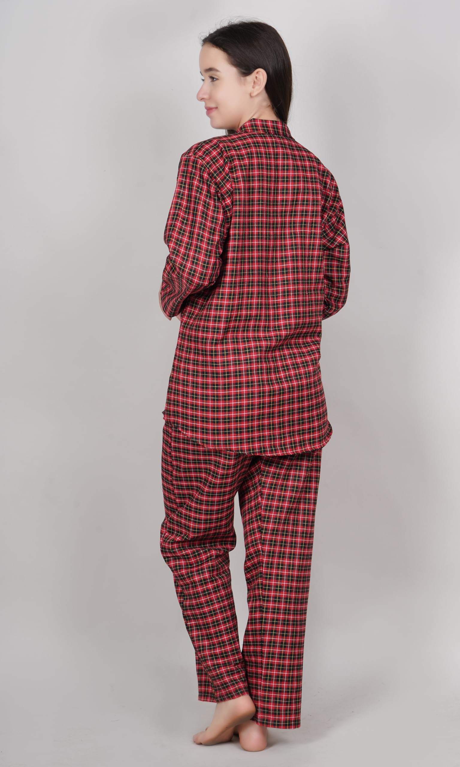 HOUSE OF MD Women's Woollen Full Sleeve Night Suit with Lapel Collar (Red, XL) - Image 6 thumbnail