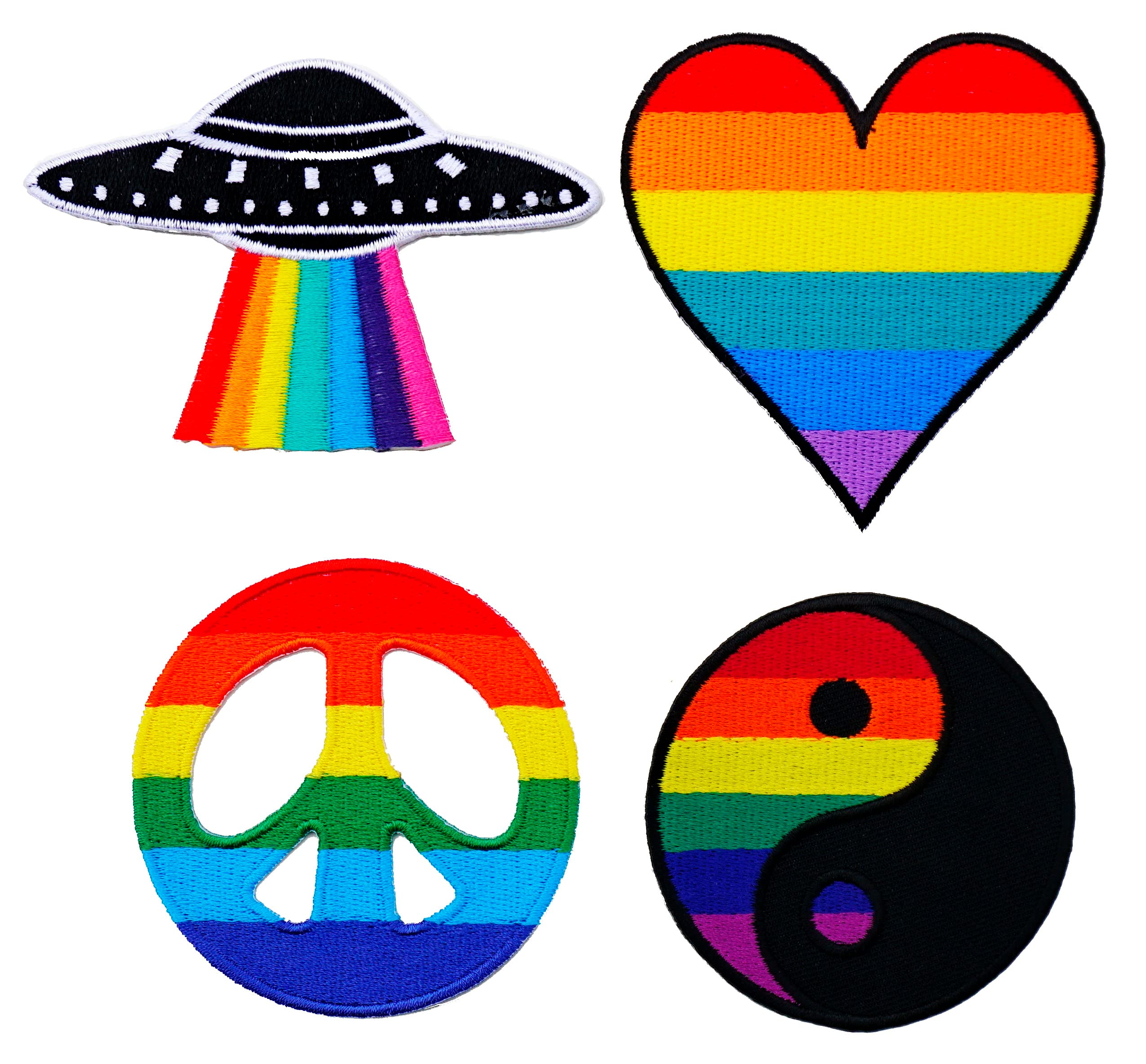 Happy Smiley LGBTQ Gay & Lesbian Flag Patch Beanie Toque Hat - Colorful Pride Winter Hat New