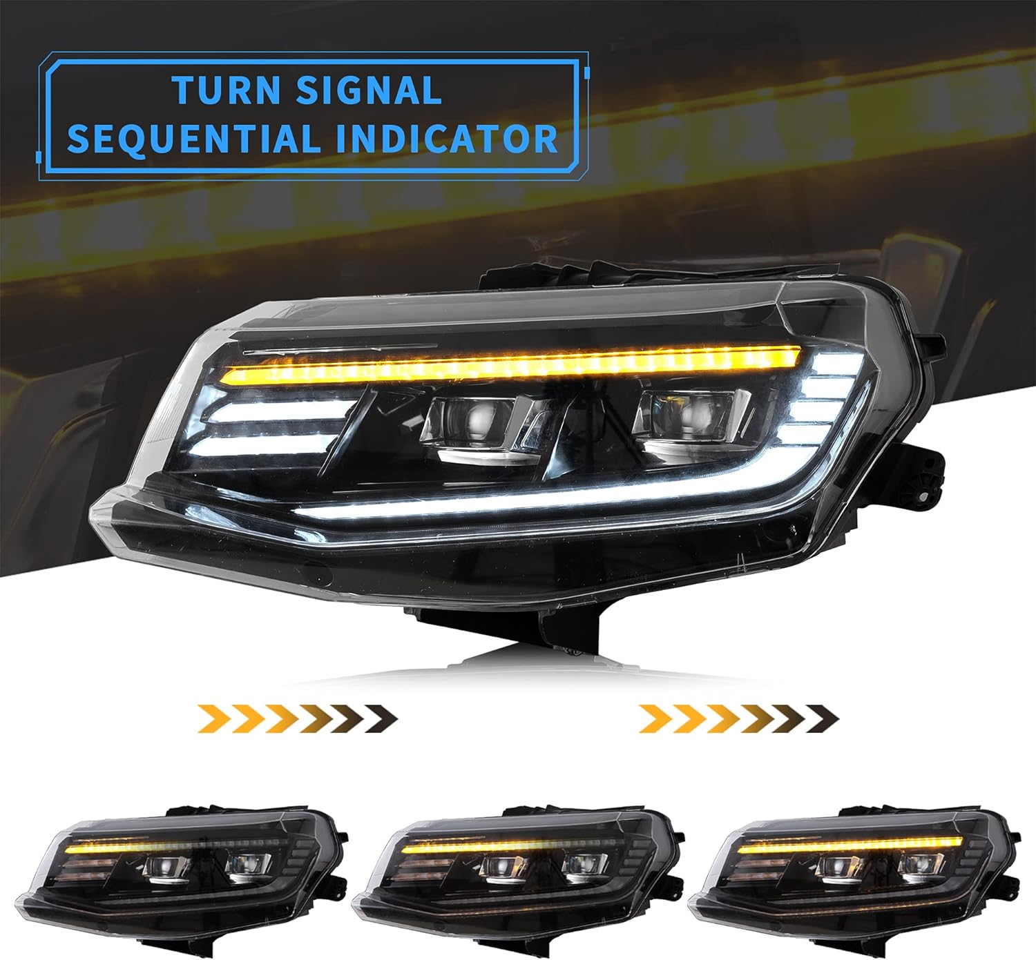 Image showing the sequential amber turn signal indicator in action.