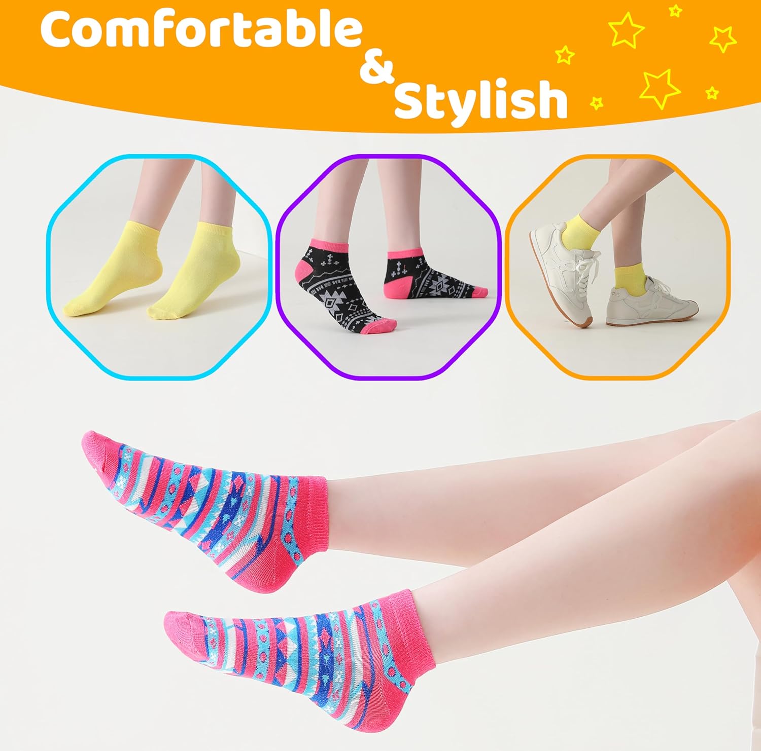 Winterlace 48 Pairs Womens Low Cut Ankle Socks, Comfortable Lightweight Breathable Athletic Bulk Pack Wholesale - Image 4