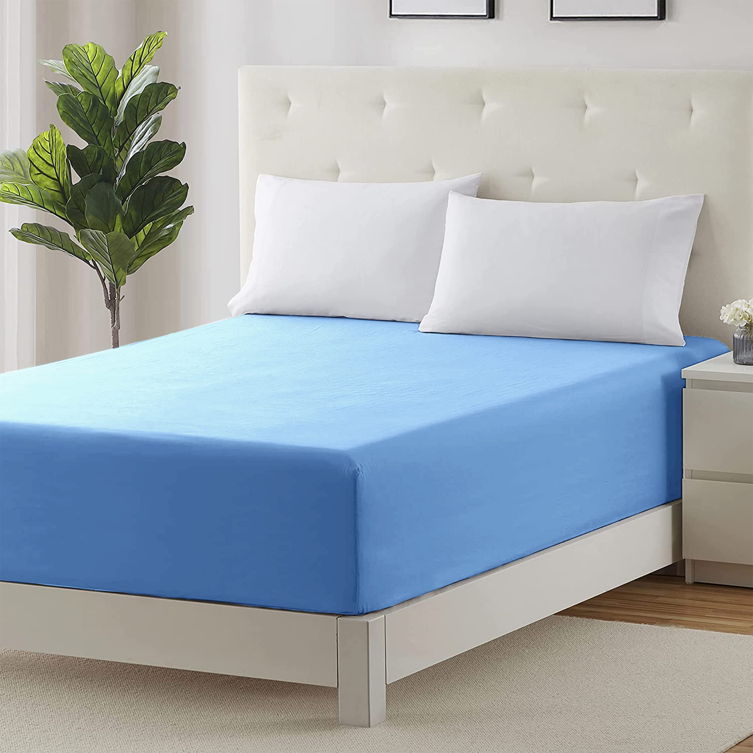 Moonlight Bedding King Size Fitted Sheets 40 Cm Extra Deep Pocket Grey Bed Sheets 16 inch Ultra Soft Bottom Sheet Brushed Microfiber Breathable Shrinkage and Fade Resistant — view 112