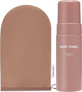 e Anzeige – BODY TONES Selbstbräuner Mousse Set mit Self Tan Handschuh - Tanning Mousse für Körper & Gesicht, Ex...