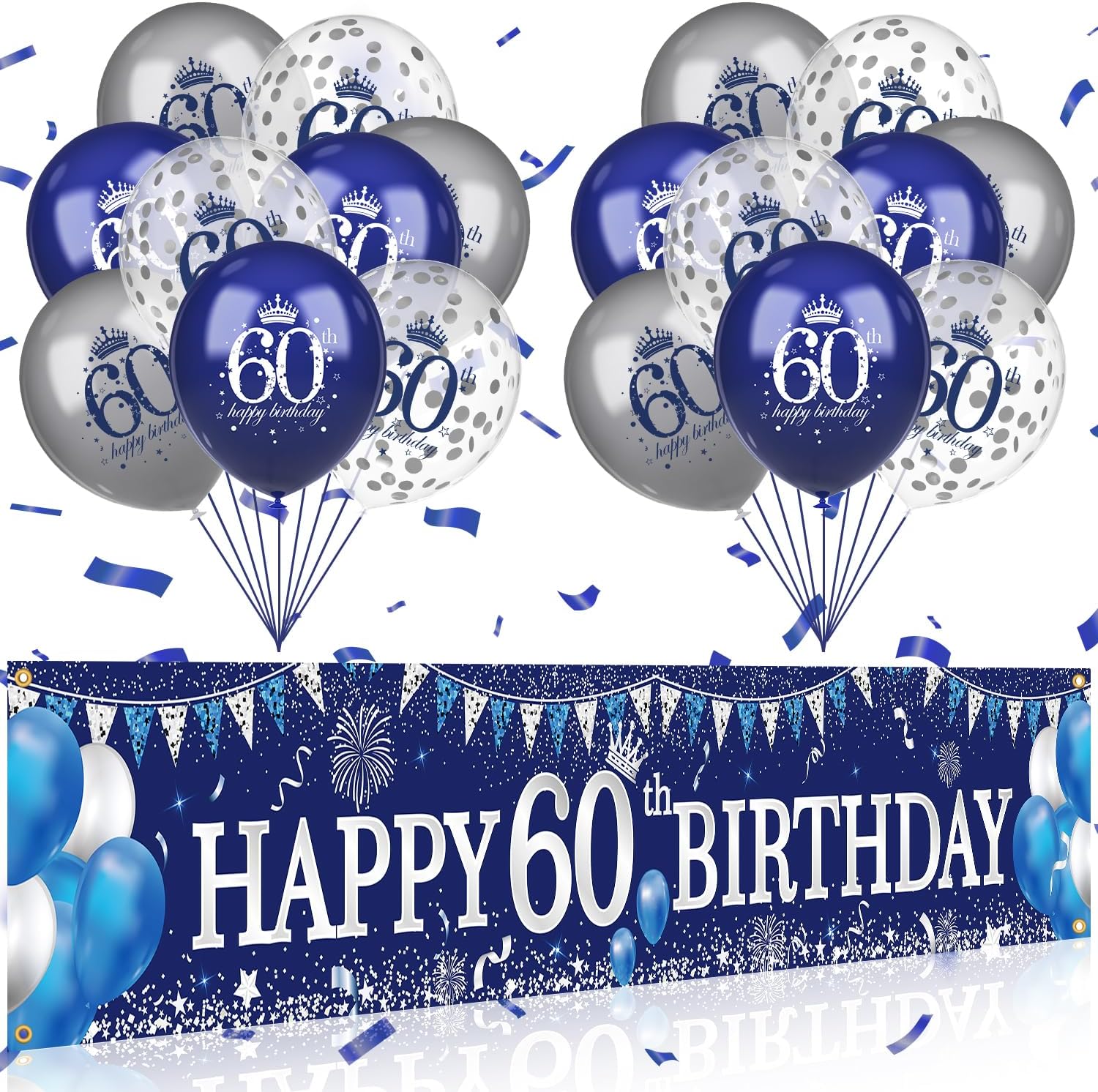 HVEST Happy Birthday Yard Banner - 118" X 20" Large Outdoor/Indoor Party Decoration With Rope