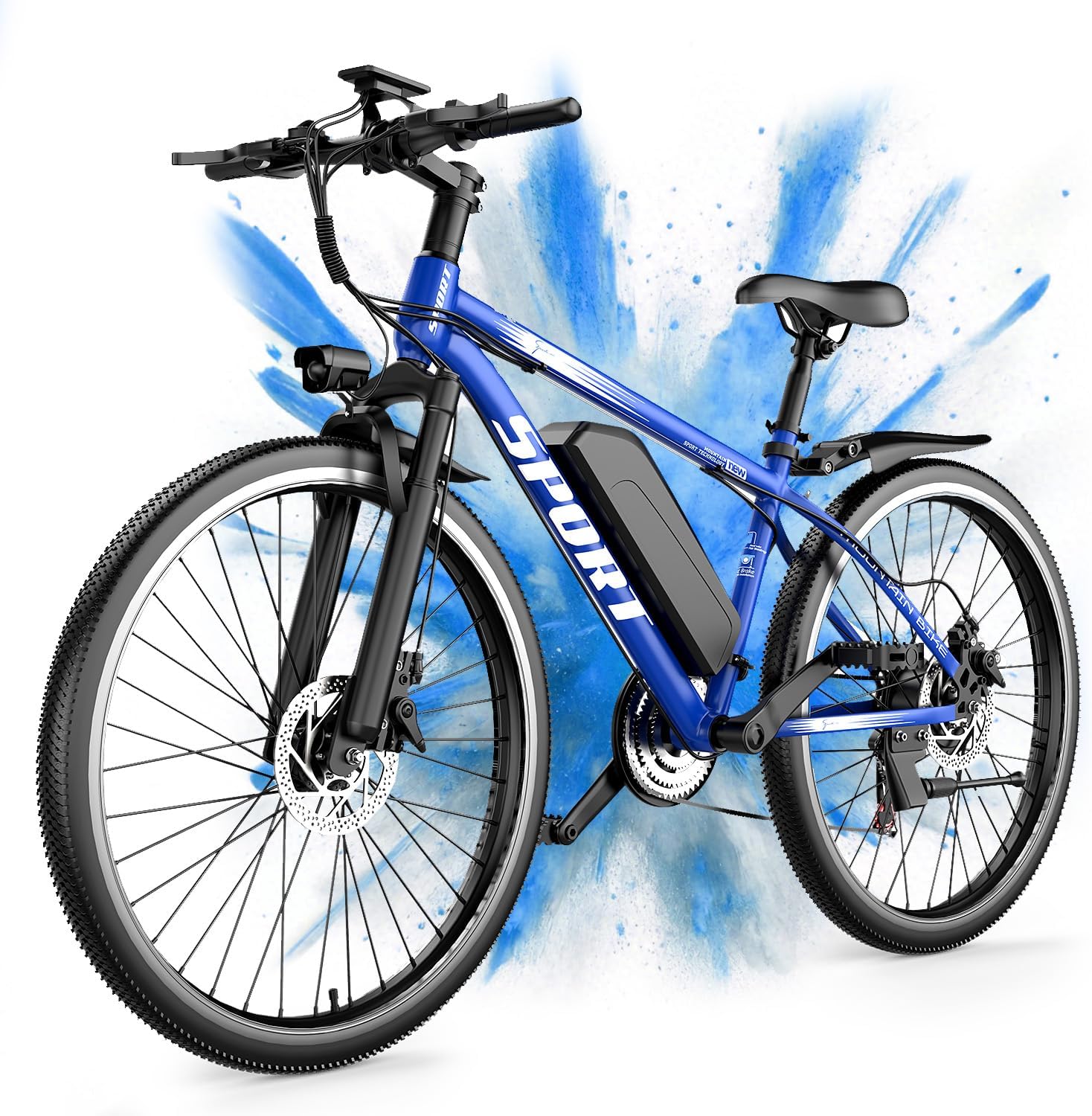 Misodo Electric Bike for Adults, 1500W Peak Mountain Ebike with 25 MPH, 65 Miles Range, 7 Speeds, 48V 10Ah Removable Battery 26" Ebike for Commute