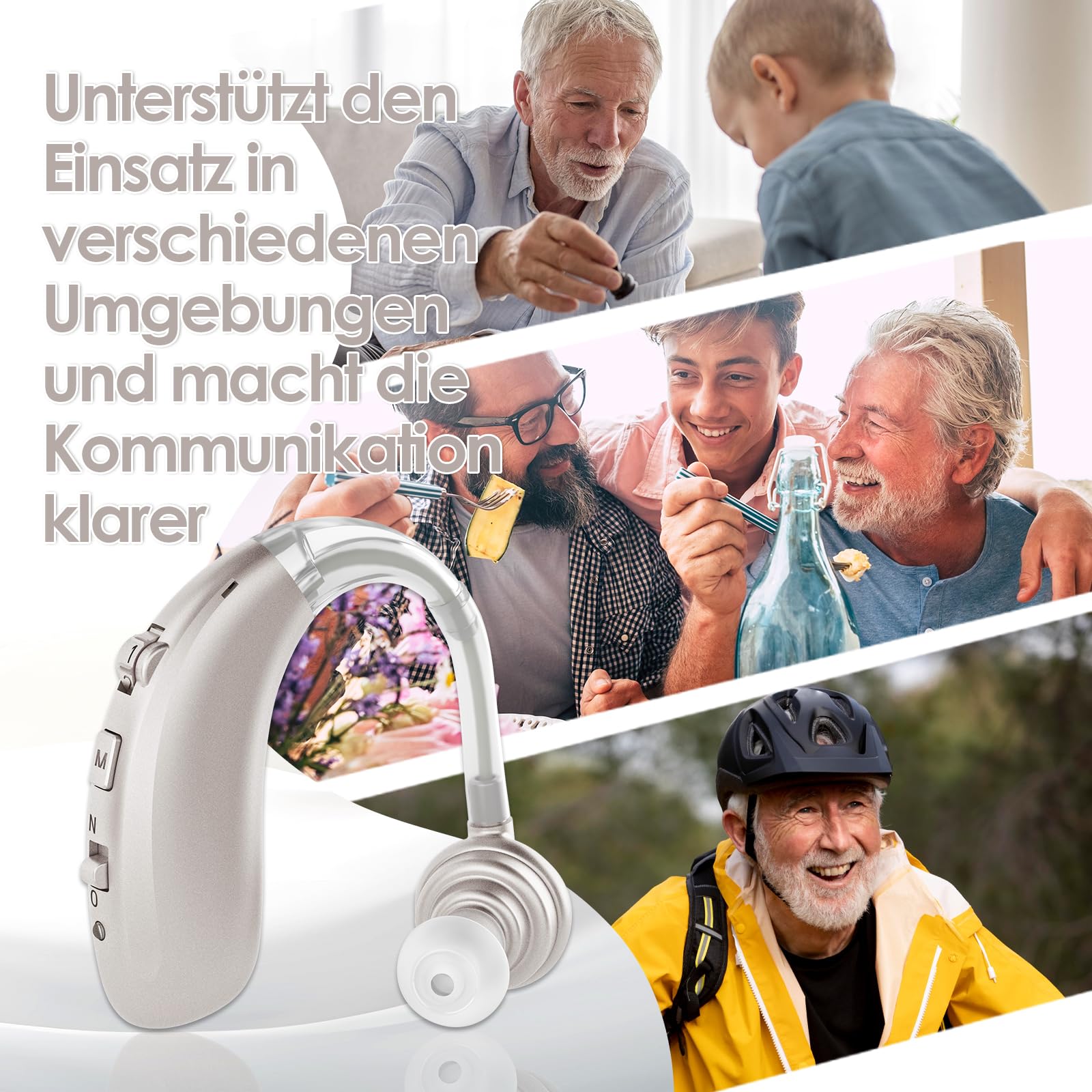 Britzgo für Senioren geeignet, Zwei Modi, 6-stufige Lautstärke, einfach zu bedienen, Wiederaufladbar (1, Silber)