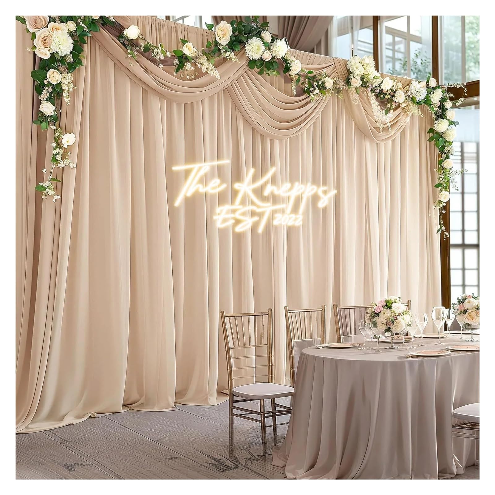 Hochzeitsbogen Gardinen Chiffon Hintergrund Vorhang Hochzeit Foto Hintergrund Vorhänge for Party Zeremonie Bogen Bühne Fotografie Dekor | Terracotta,145x215cm